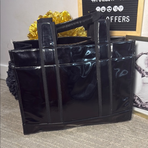 Tory Burch Black Structured Leather Tote - Picture 5 of 10